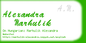 alexandra marhulik business card